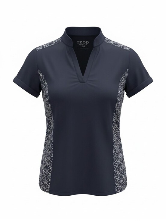 Izod Golf Tops - Izod Navy Short-Sleeve V-Notch Golf Top Athletic Athleisure Size XS